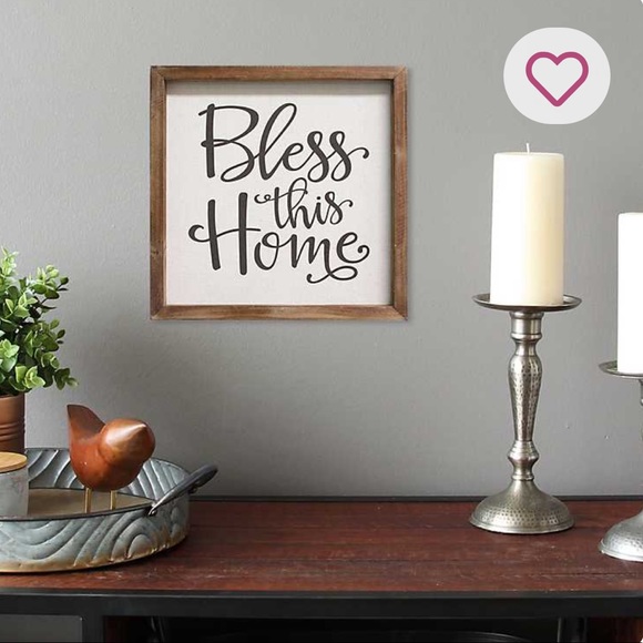 🪴HPx2🪴Bless this Home Wood Framed Linen Wall Plaque - Picture 7 of 7